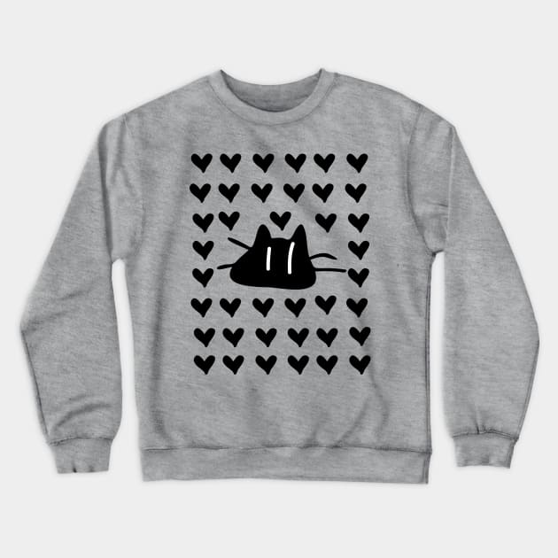 LOVE LOVE CAT Crewneck Sweatshirt by CindyS